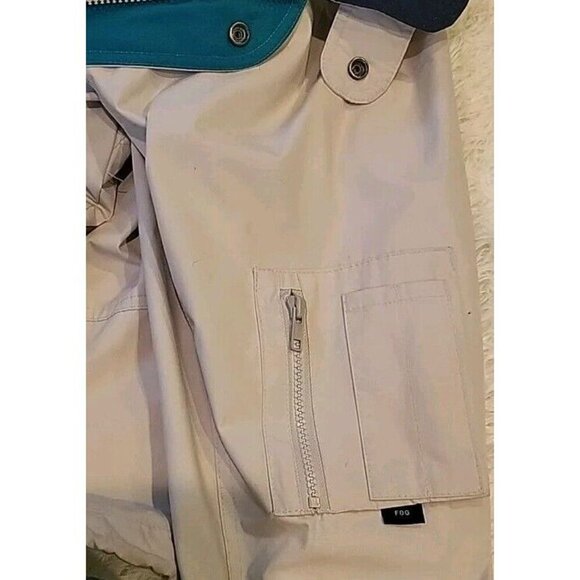 Vintage London Fog Mens Jacket Size Medium Zip Up Long Sleeve Khaki Brown Beige - Picture 12 of 13